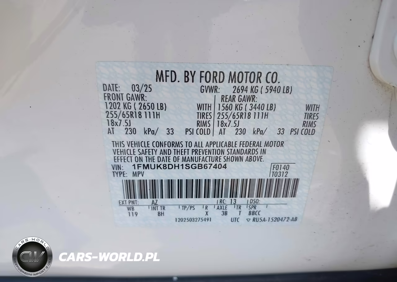 2025 Ford Explorer Active VIN:1FMUK8DH1SGB67404 - 9