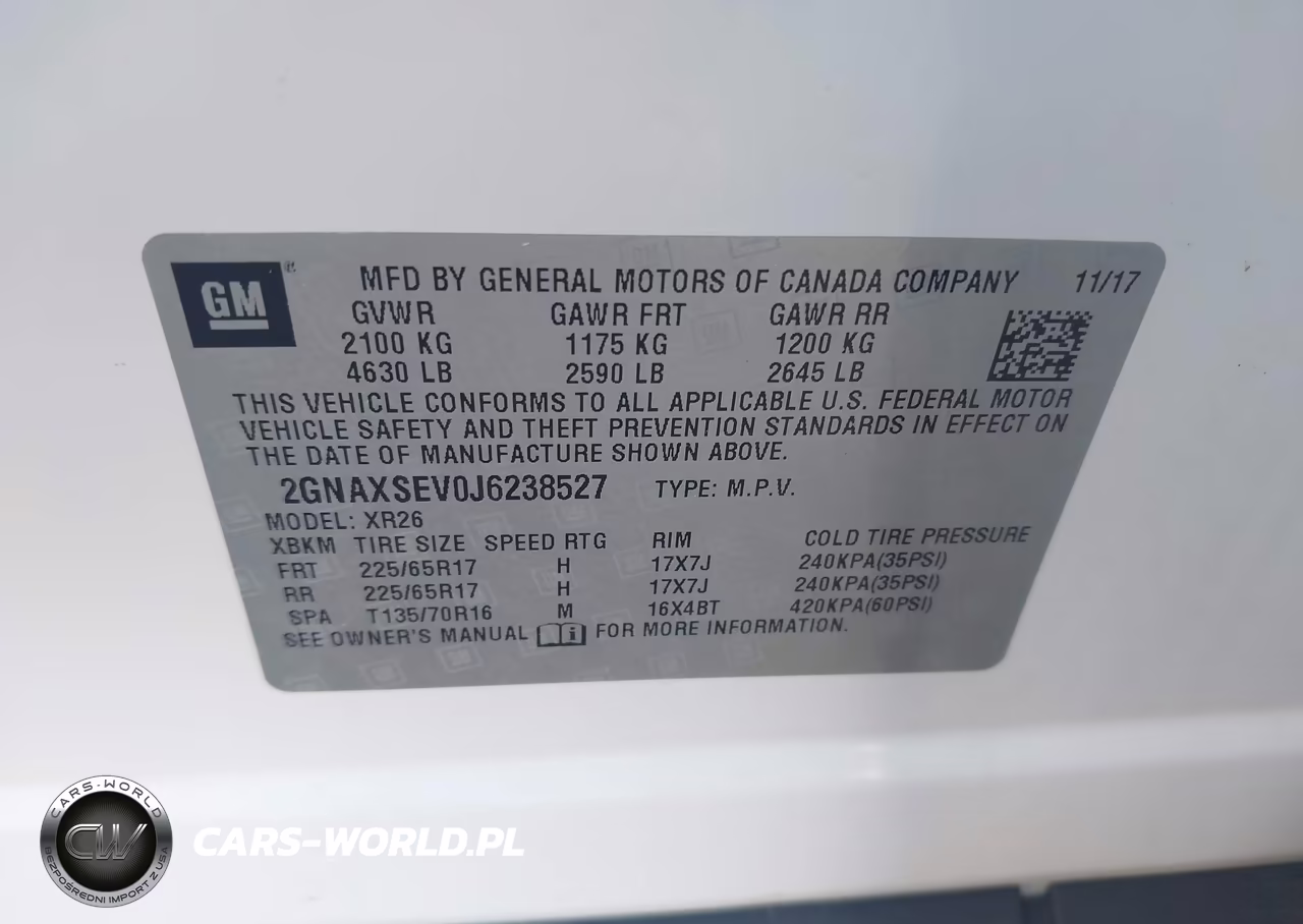 2018 Chevrolet Equinox Lt VIN:2GNAXSEV0J6238527 - 9