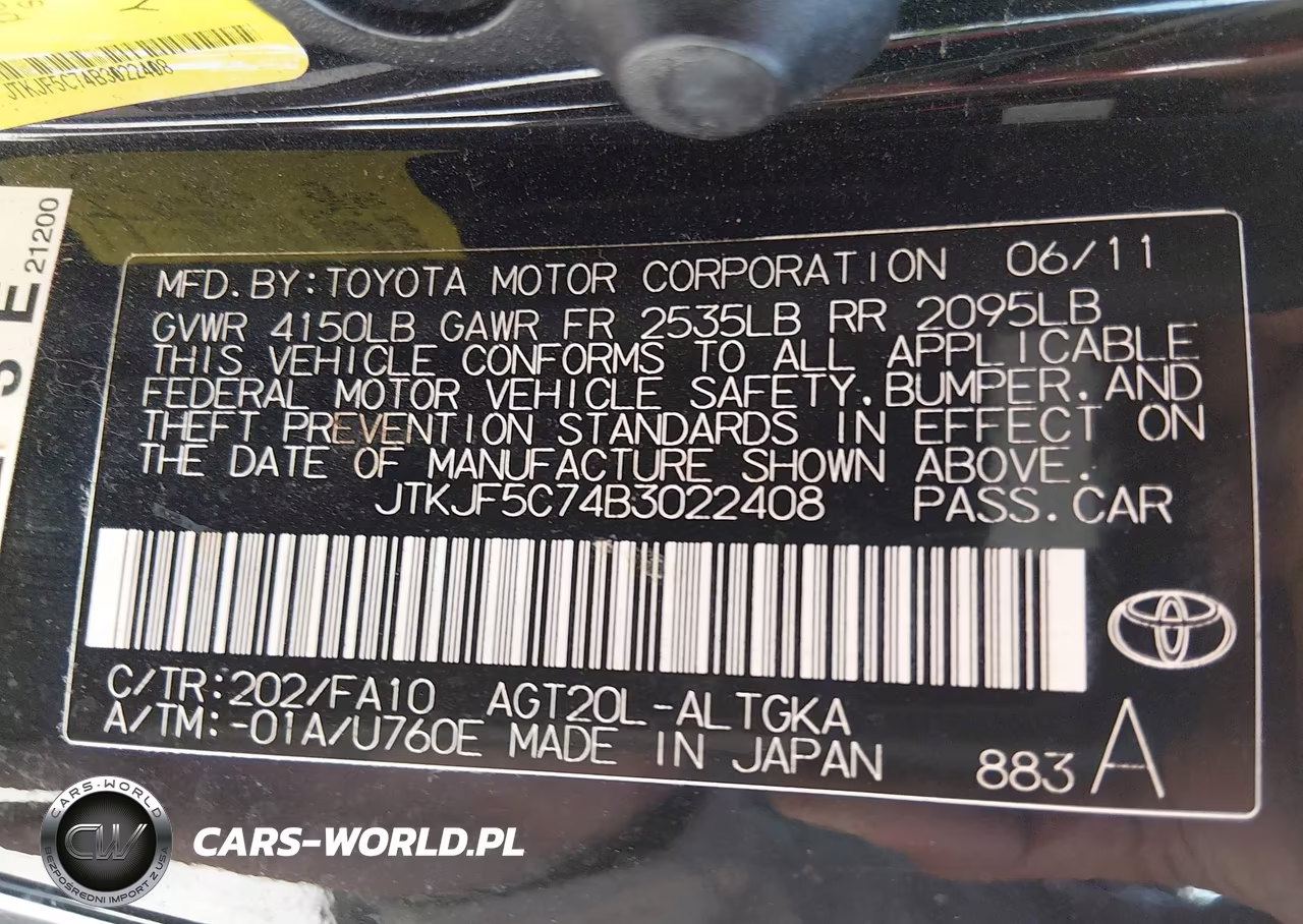 2011 Scion Tc VIN:JTKJF5C74B3022408 - 9