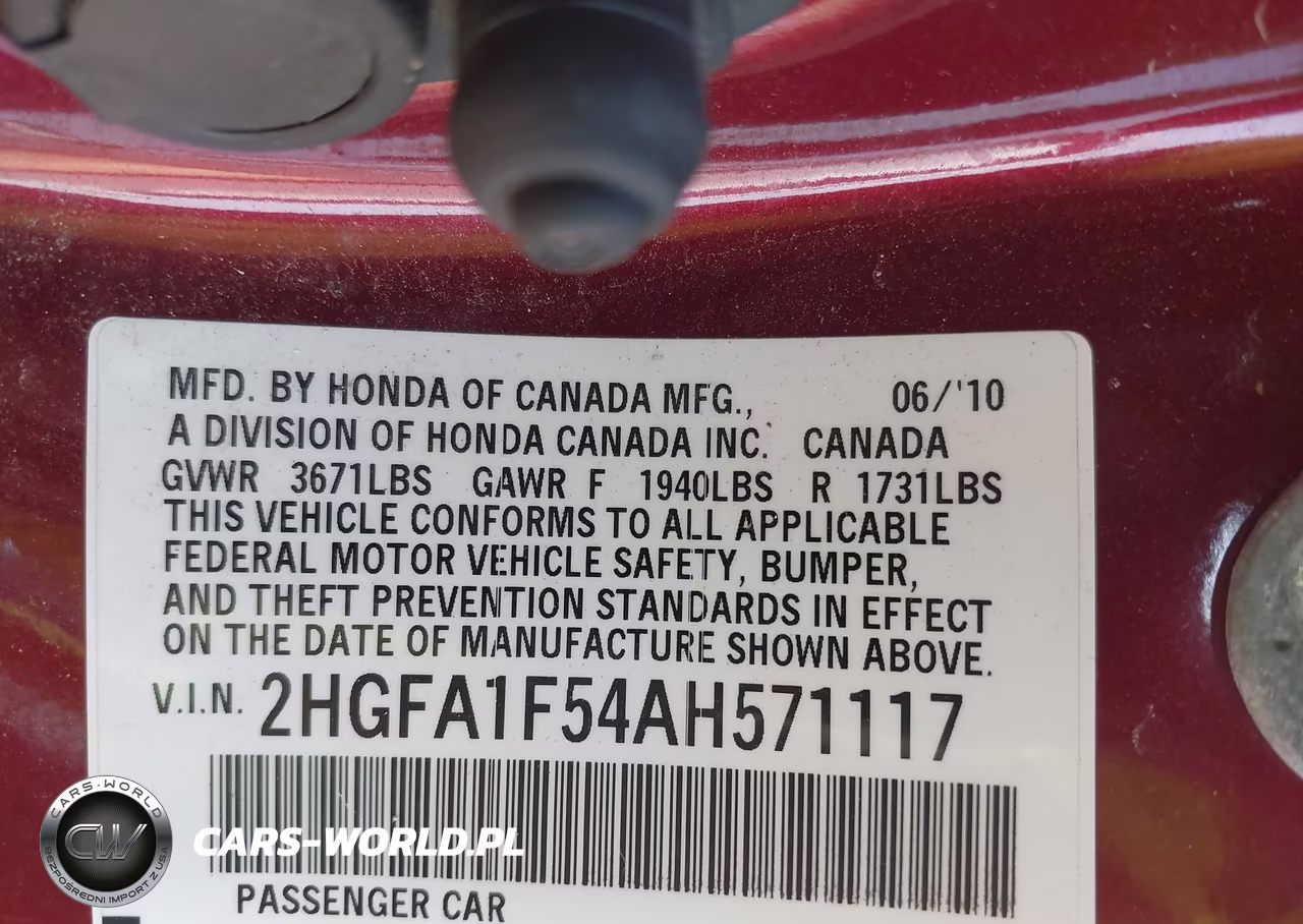 2010 Honda Civic Lx VIN:2HGFA1F54AH571117 - 9