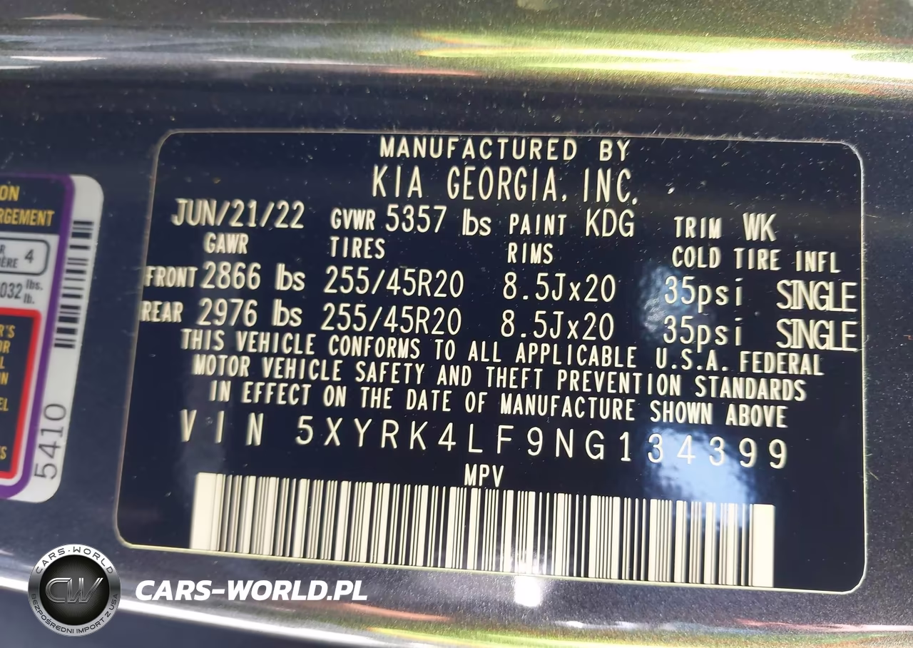 2022 Kia Sorento Sx VIN:5XYRK4LF9NG134399 - 9