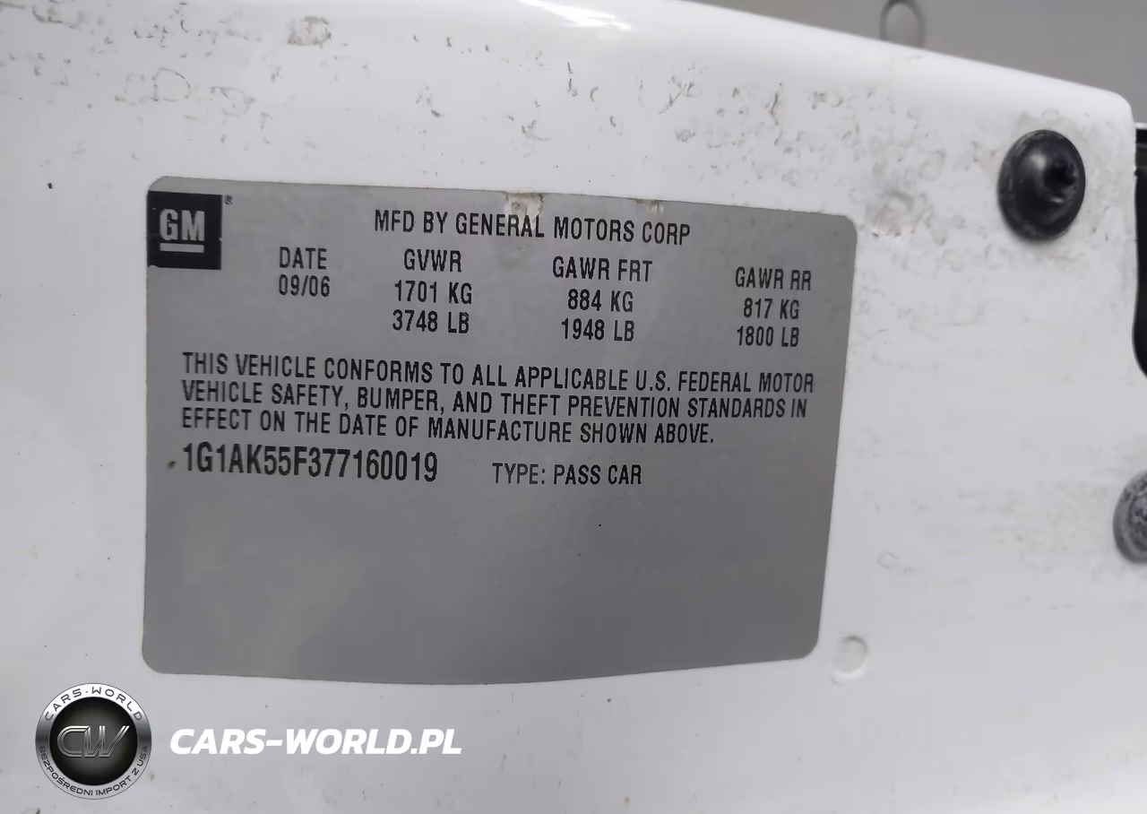 2007 Chevrolet Cobalt Ls VIN:1G1AK55F377160019 - 9