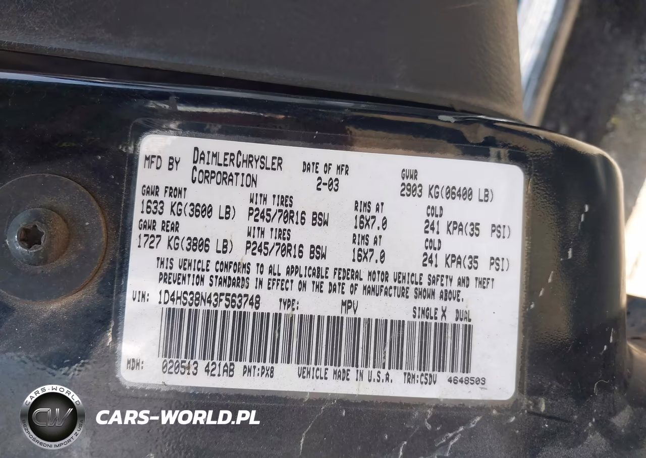 2003 Dodge Durango Sport-Sxt VIN:1D4HS38N43F563748 - 9