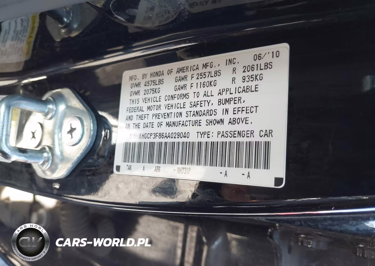 2010 Honda Accord 3.5 Ex-L VIN:1HGCP3F86AA029040 - 9