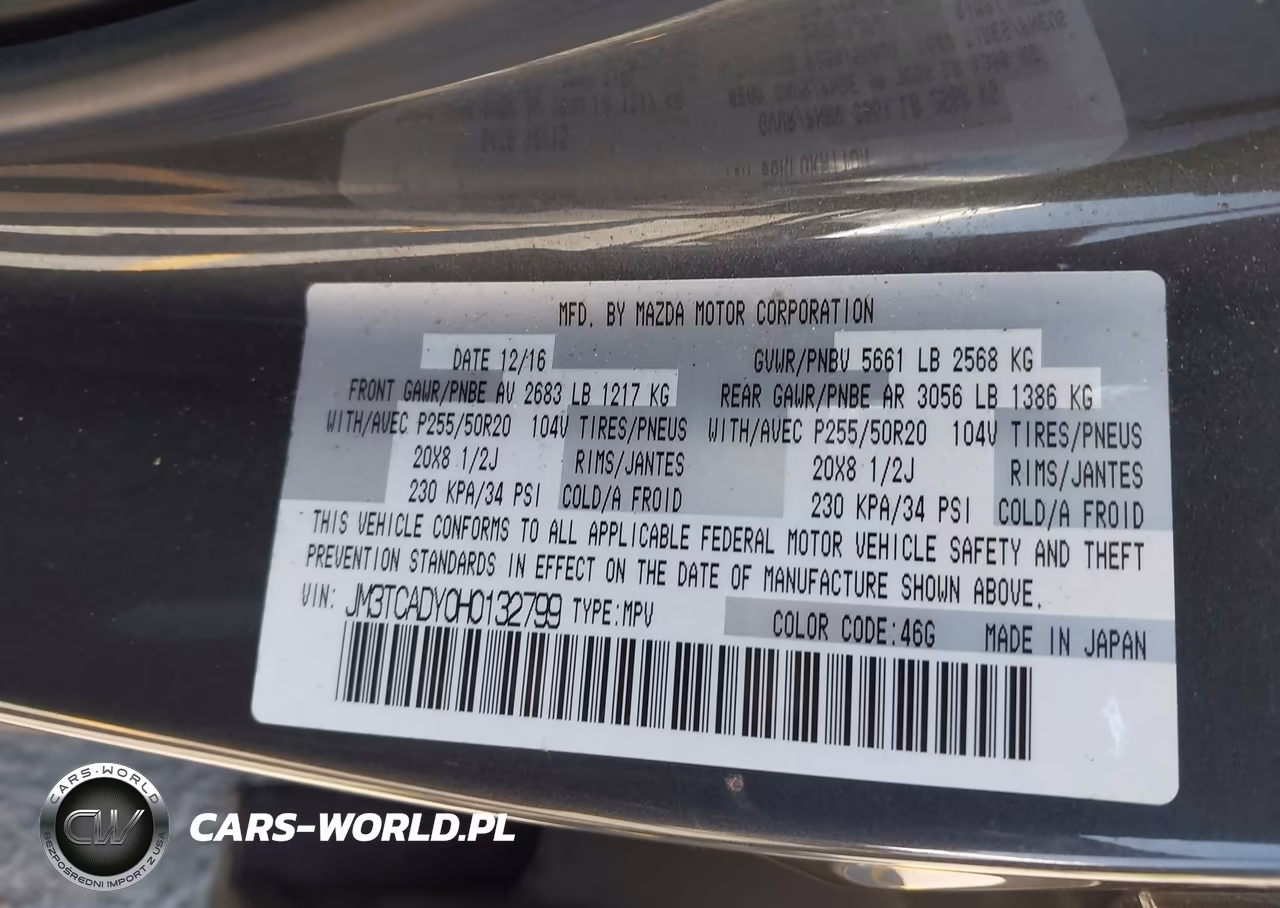2017 Mazda Cx-9 Grand Touring VIN:JM3TCADY0H0132799 - 9
