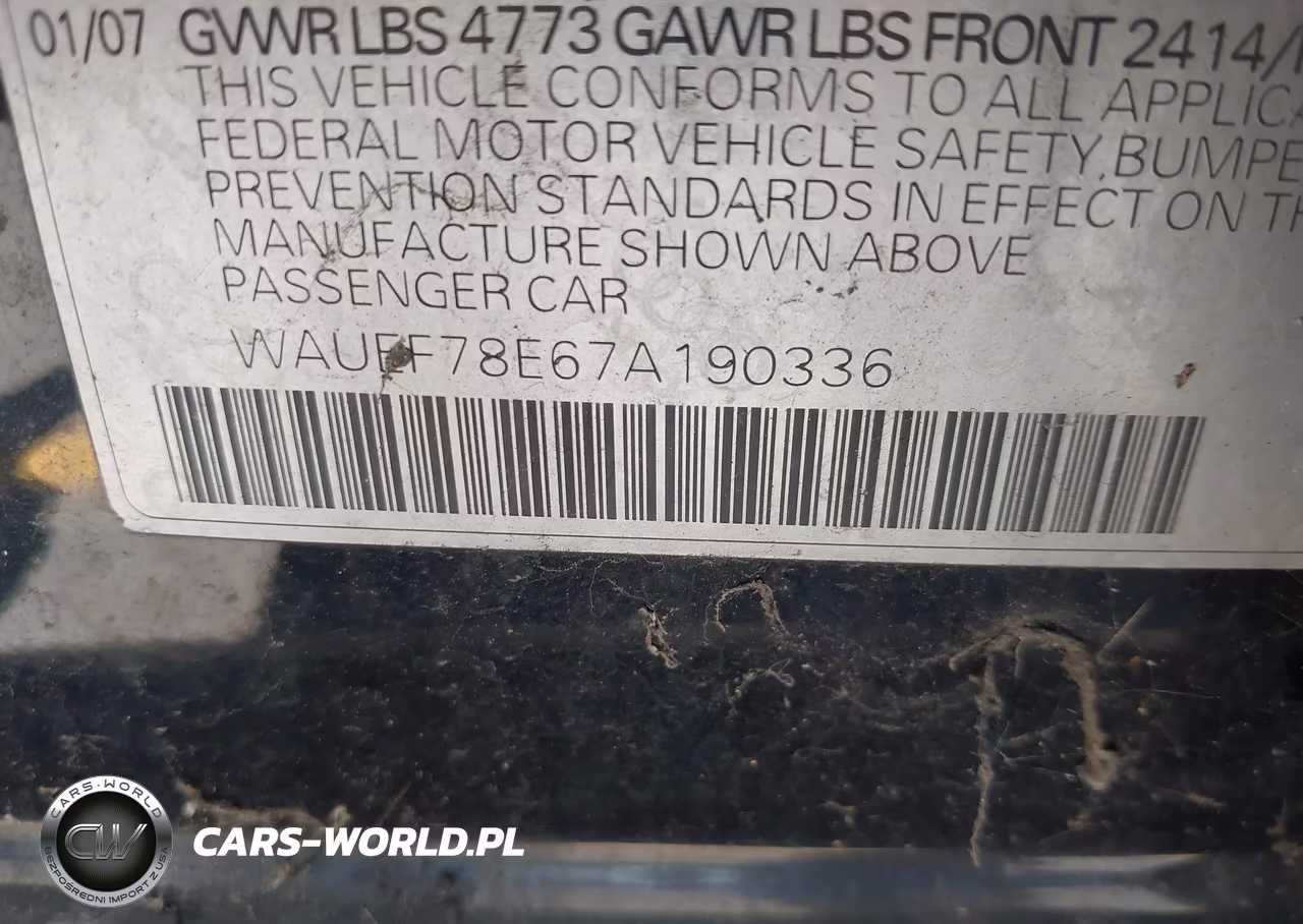 2007 Audi A4 2.0T VIN:WAUEF78E67A190336 - 9