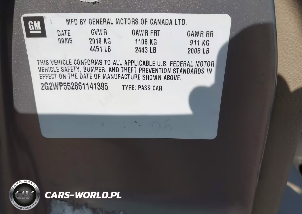 2006 Pontiac Grand Prix VIN:2G2WP552861141395 - 9
