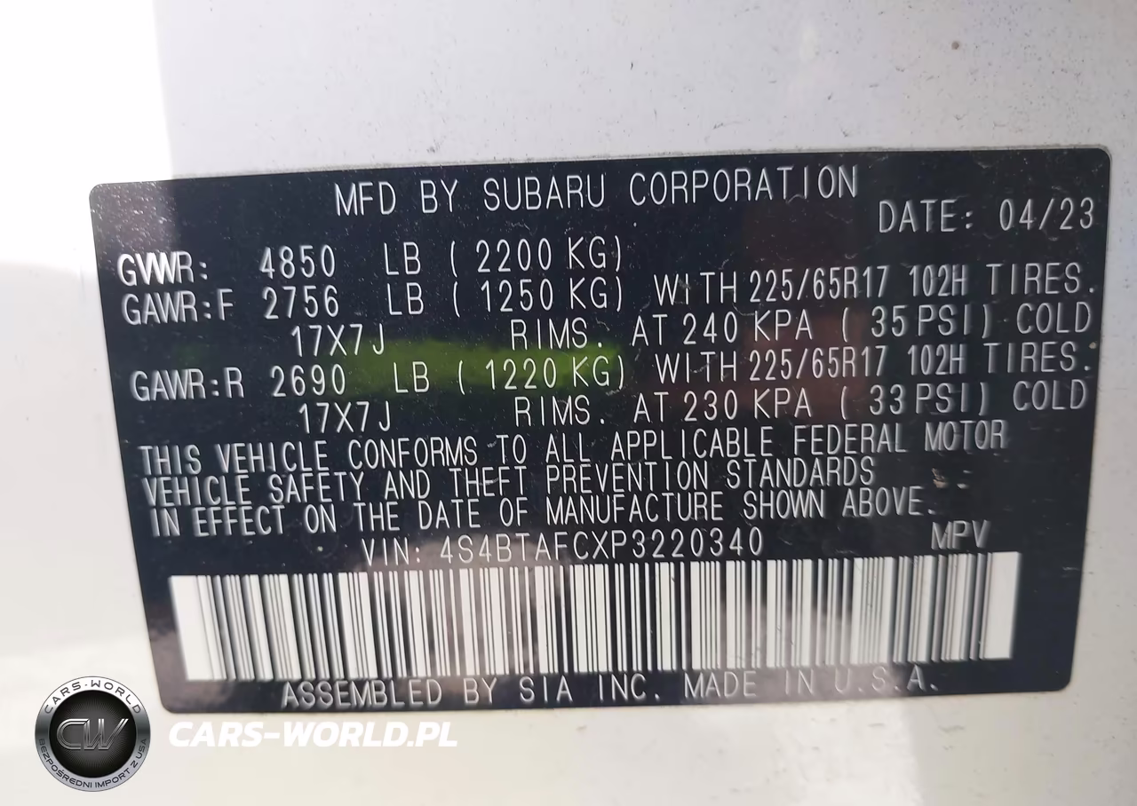 2023 Subaru Outback Premium VIN:4S4BTAFCXP3220340 - 9