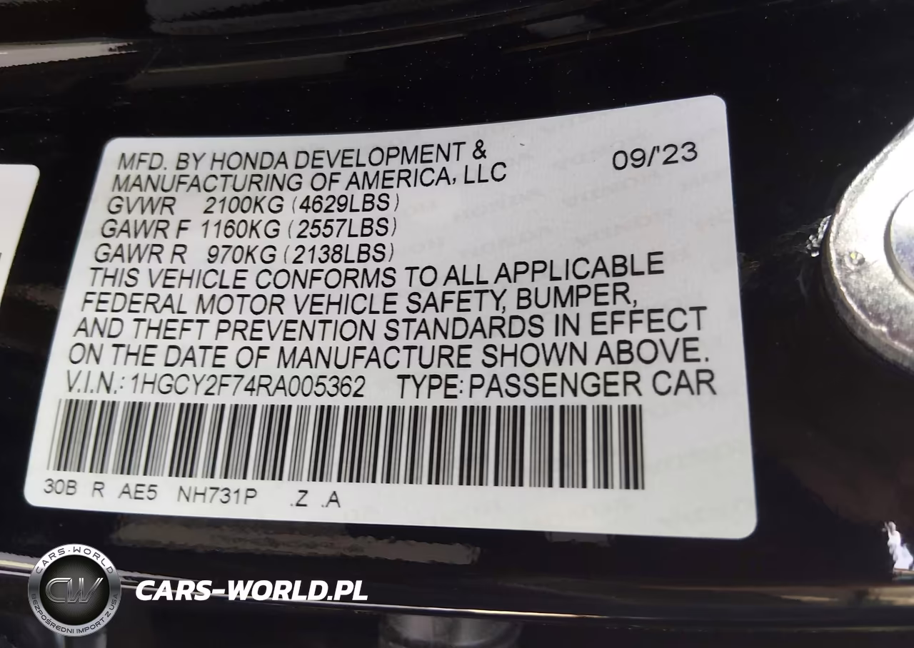 2024 Honda Accord Hybrid Sport-L VIN:1HGCY2F74RA005362 - 9