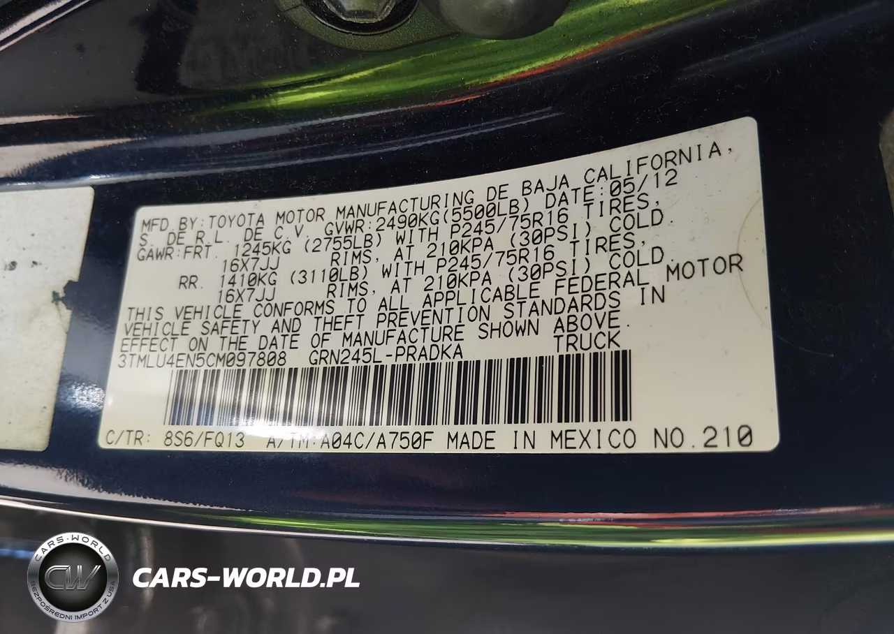 2012 Toyota Tacoma Base V6 VIN:3TMLU4EN5CM097808 - 9