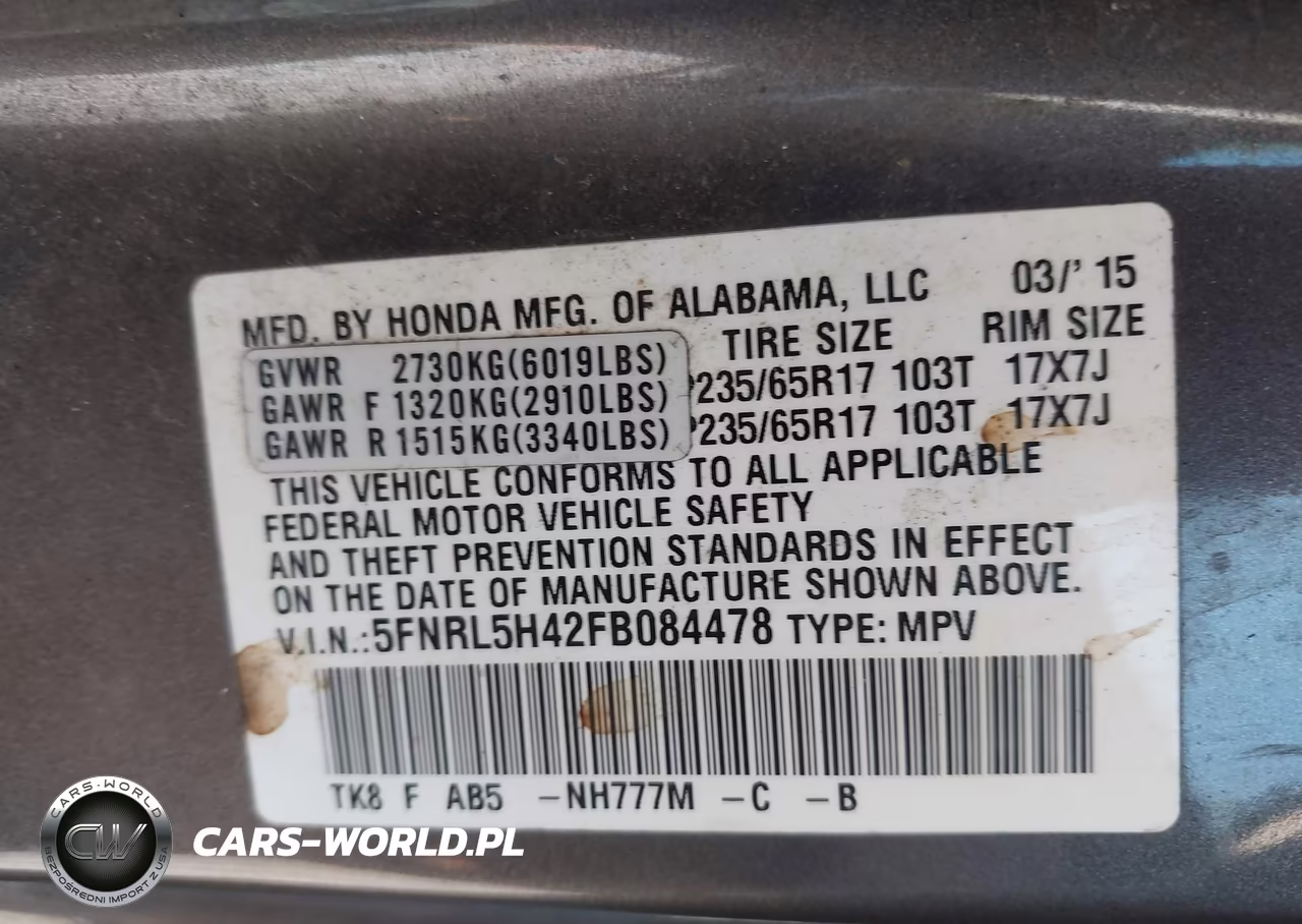 2015 Honda Odyssey Ex VIN:5FNRL5H42FB084478 - 9