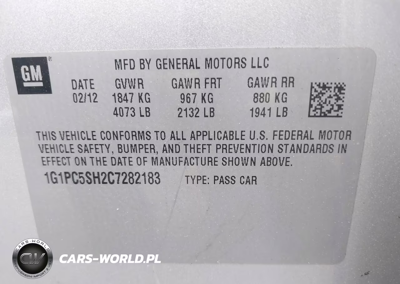 2012 Chevrolet Cruze Ls VIN:1G1PC5SH2C7282183 - 9