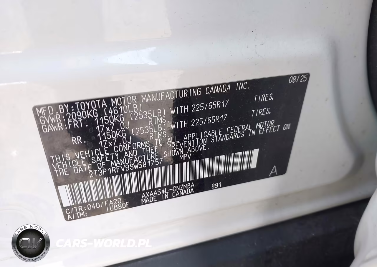 2025 Toyota Rav4 Xle VIN:2T3P1RFV9SW581757 - 9