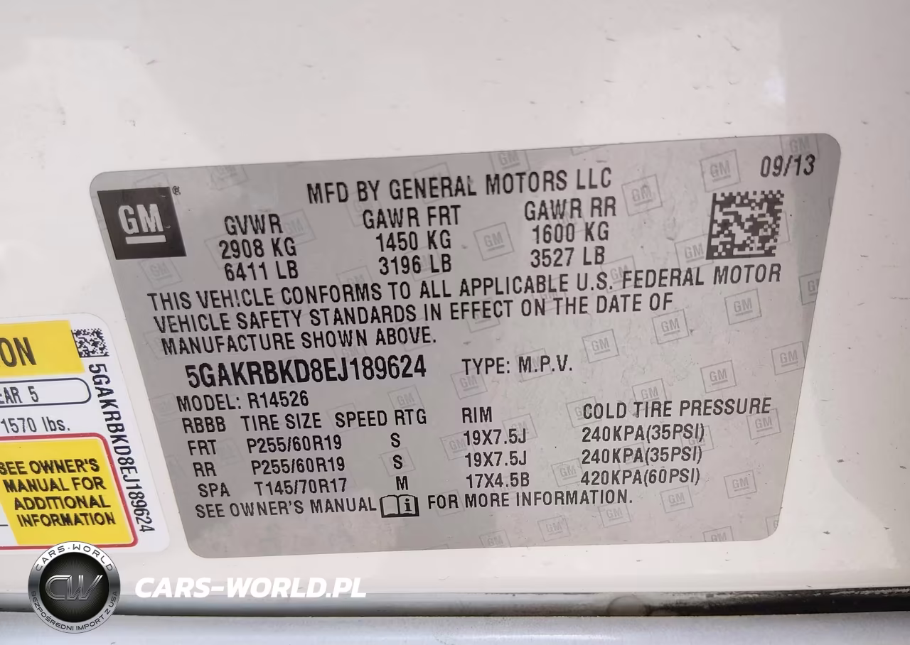 2014 Buick Enclave Leather VIN:5GAKRBKD8EJ189624 - 9