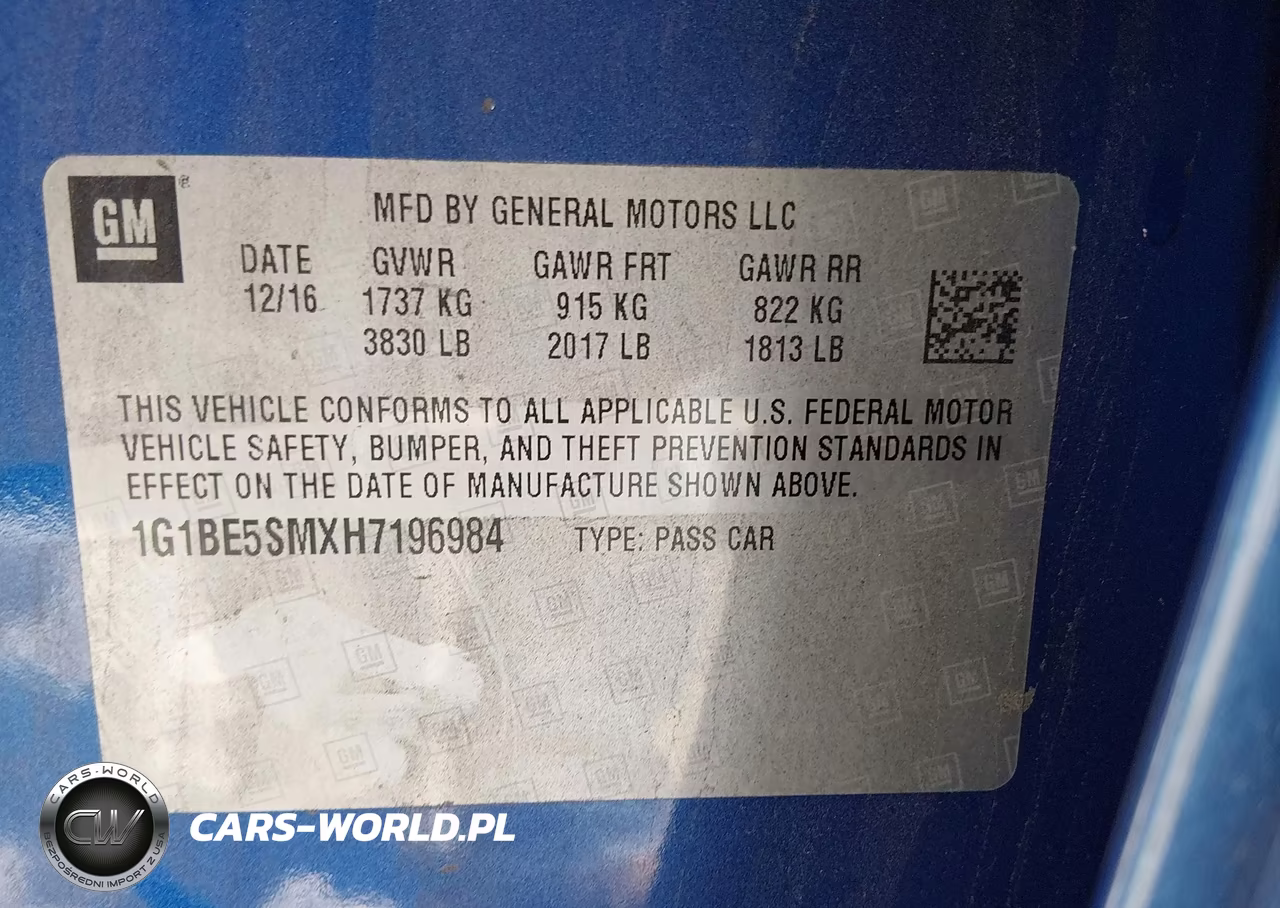 2017 Chevrolet Cruze Lt Auto VIN:1G1BE5SMXH7196984 - 9