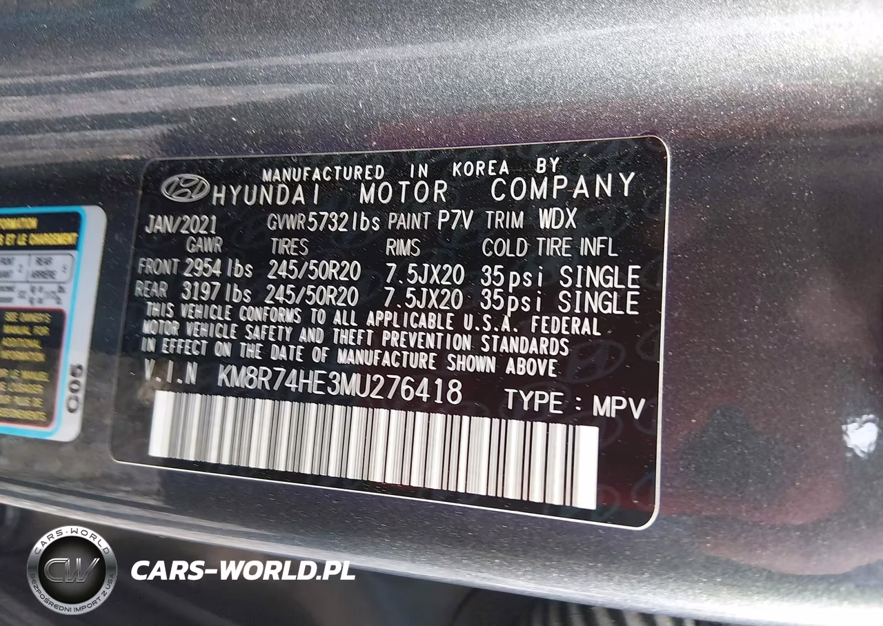 2021 Hyundai Palisade Calligraphy VIN:KM8R74HE3MU276418 - 9