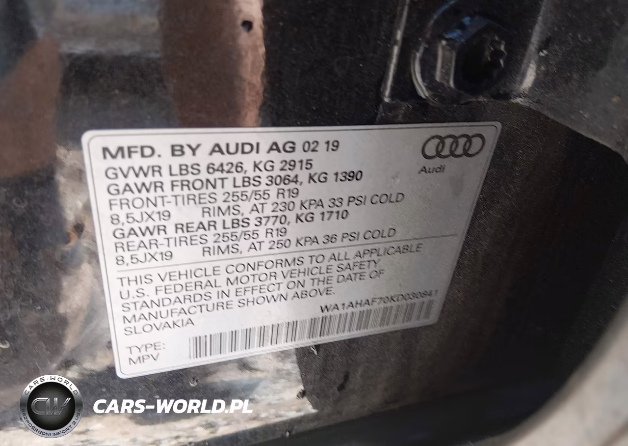 2019 Audi Q7 45 Premium-45 Se Premium VIN:WA1AHAF70KD030841 - 9