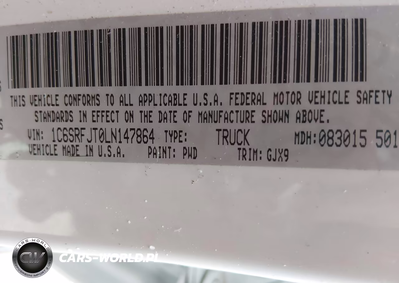2020 Ram 1500 Laramie 4X4 5'7 Box VIN:1C6SRFJT0LN147864 - 9