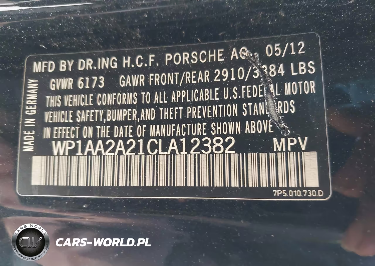 2012 Porsche Cayenne VIN:WP1AA2A21CLA12382 - 9