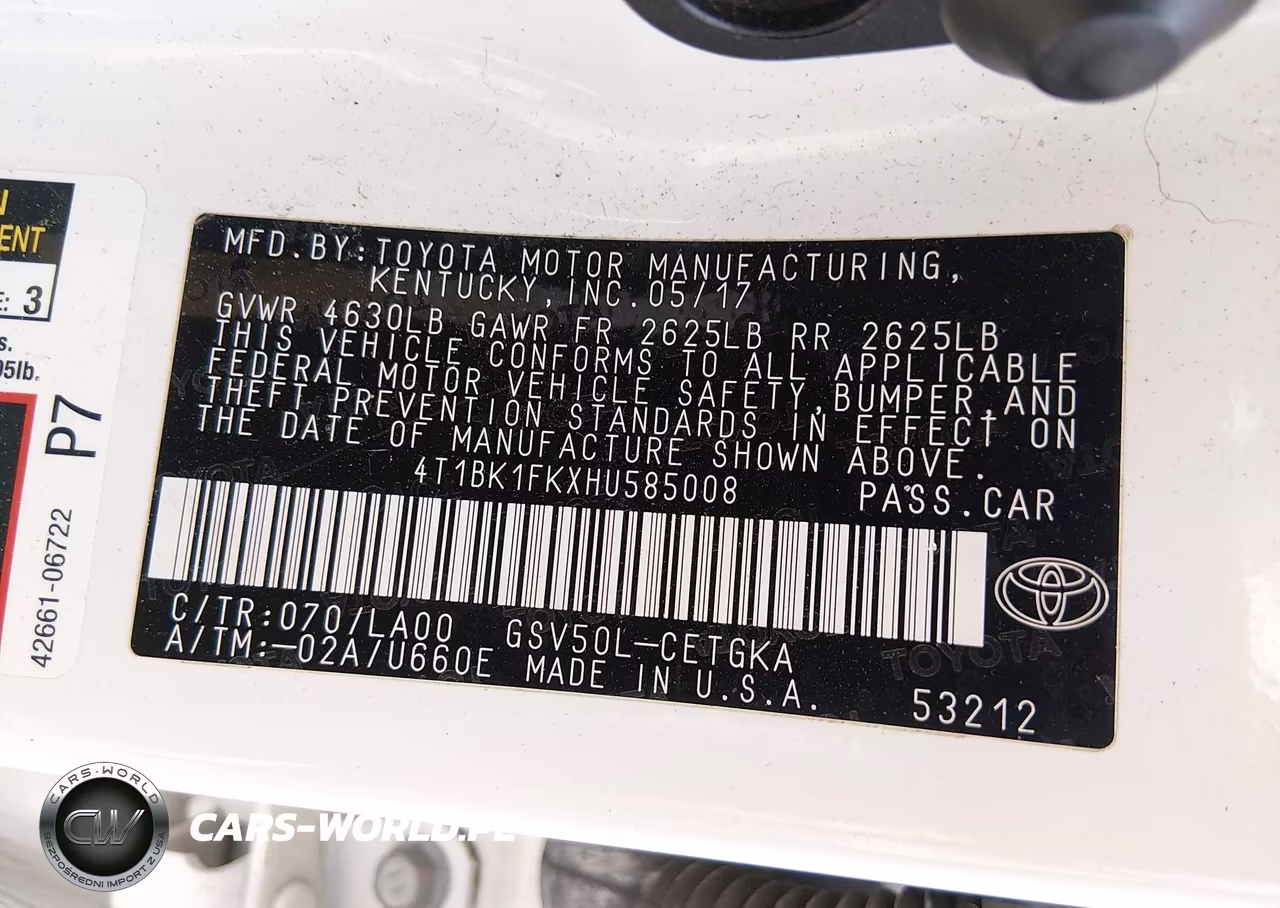 2017 Toyota Camry Xle V6 VIN:4T1BK1FKXHU585008 - 9