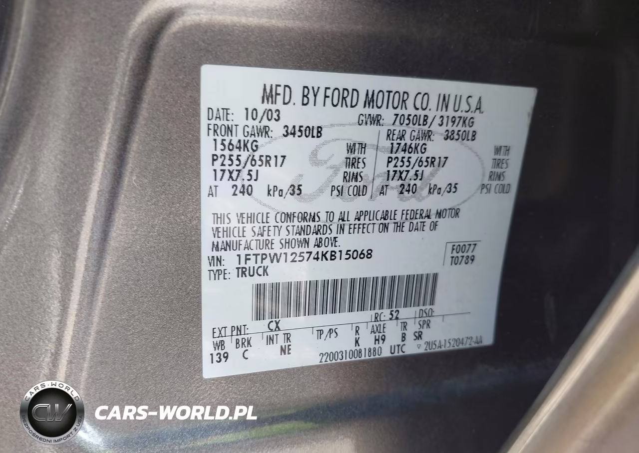 2004 Ford F-150 Lariat-Xlt VIN:1FTPW12574KB15068 - 9
