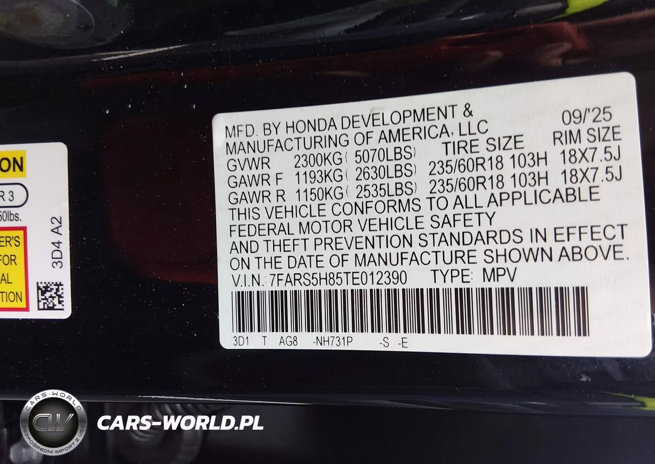 2026 Honda Cr-V Hybrid 2Wd Sport-L VIN:7FARS5H85TE012390 - 9
