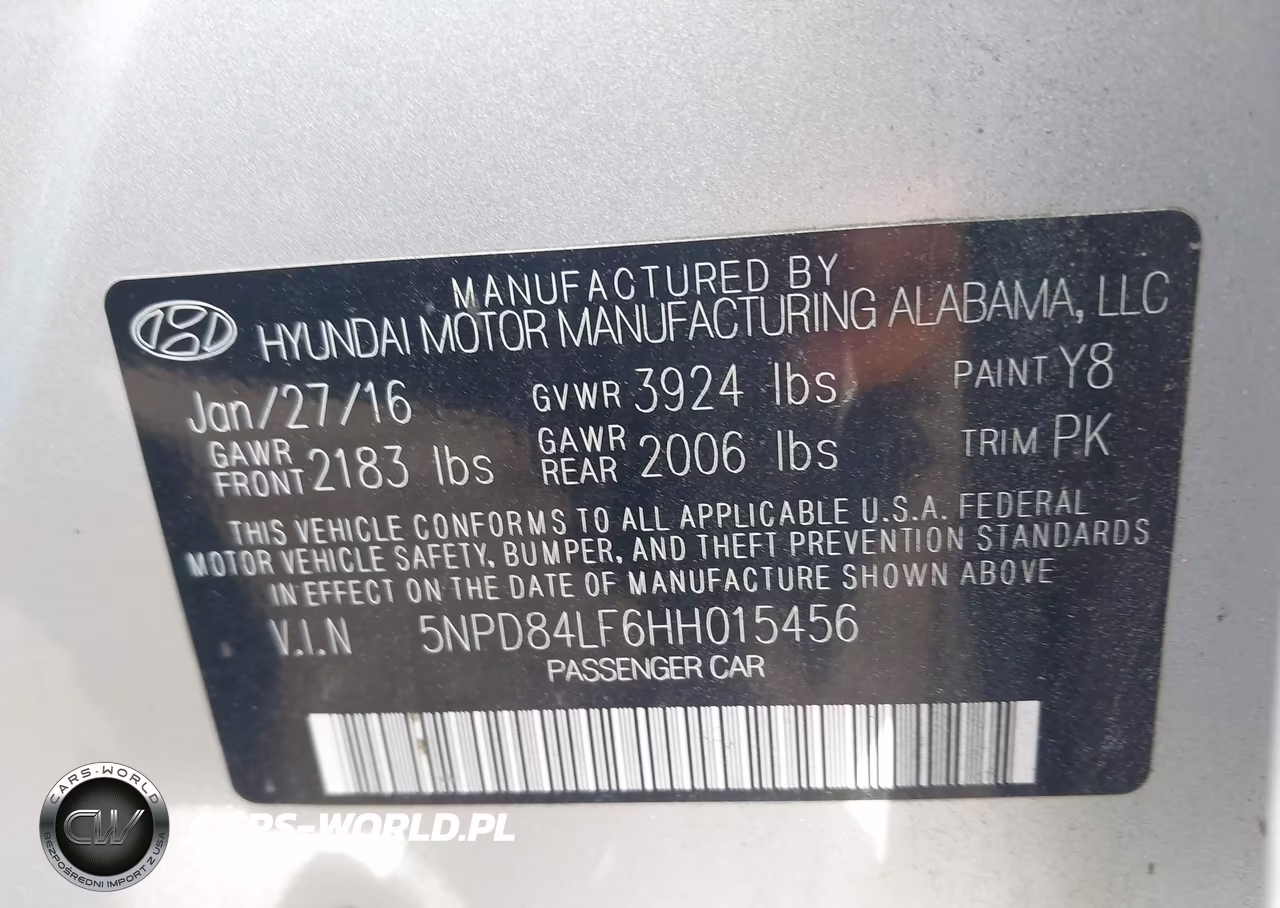 2017 Hyundai Elantra Se VIN:5NPD84LF6HH015456 - 9