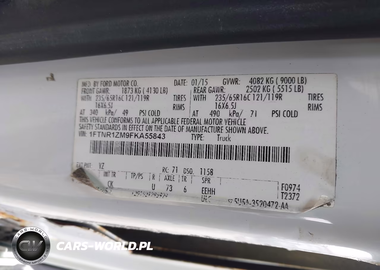 2015 Ford Transit-250 VIN:1FTNR1ZM9FKA55843 - 9