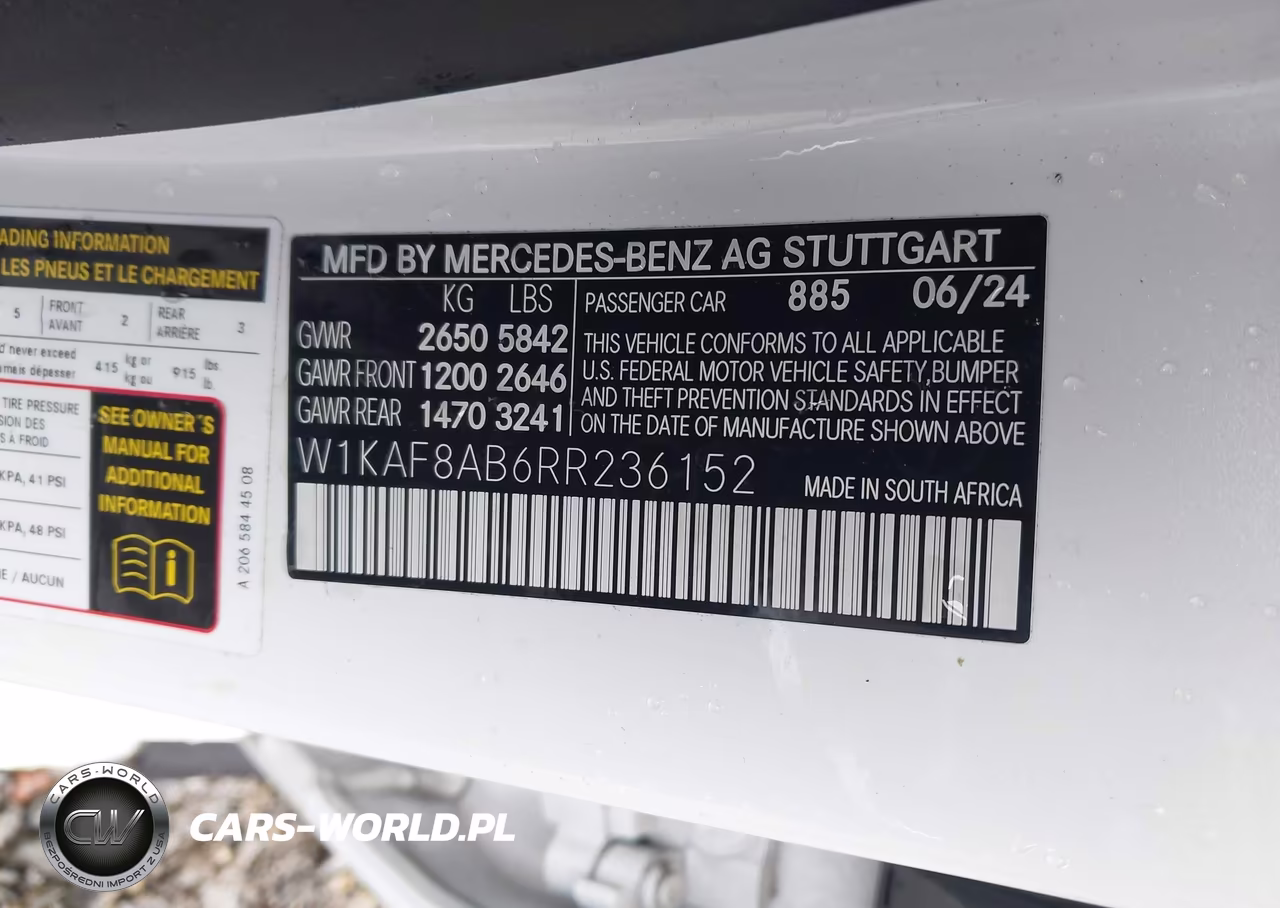 2024 Mercedes-Benz Amg C 63 S E Performance VIN:W1KAF8AB6RR236152 - 9
