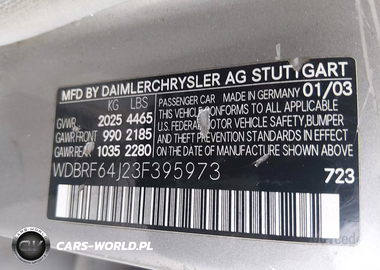2003 Mercedes-Benz C 320 Sport VIN:WDBRF64J23F395973 - 9