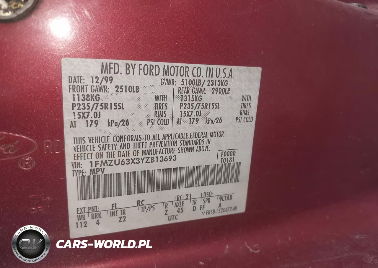 2000 Ford Explorer Xlt VIN:1FMZU63X3YZB13693 - 9