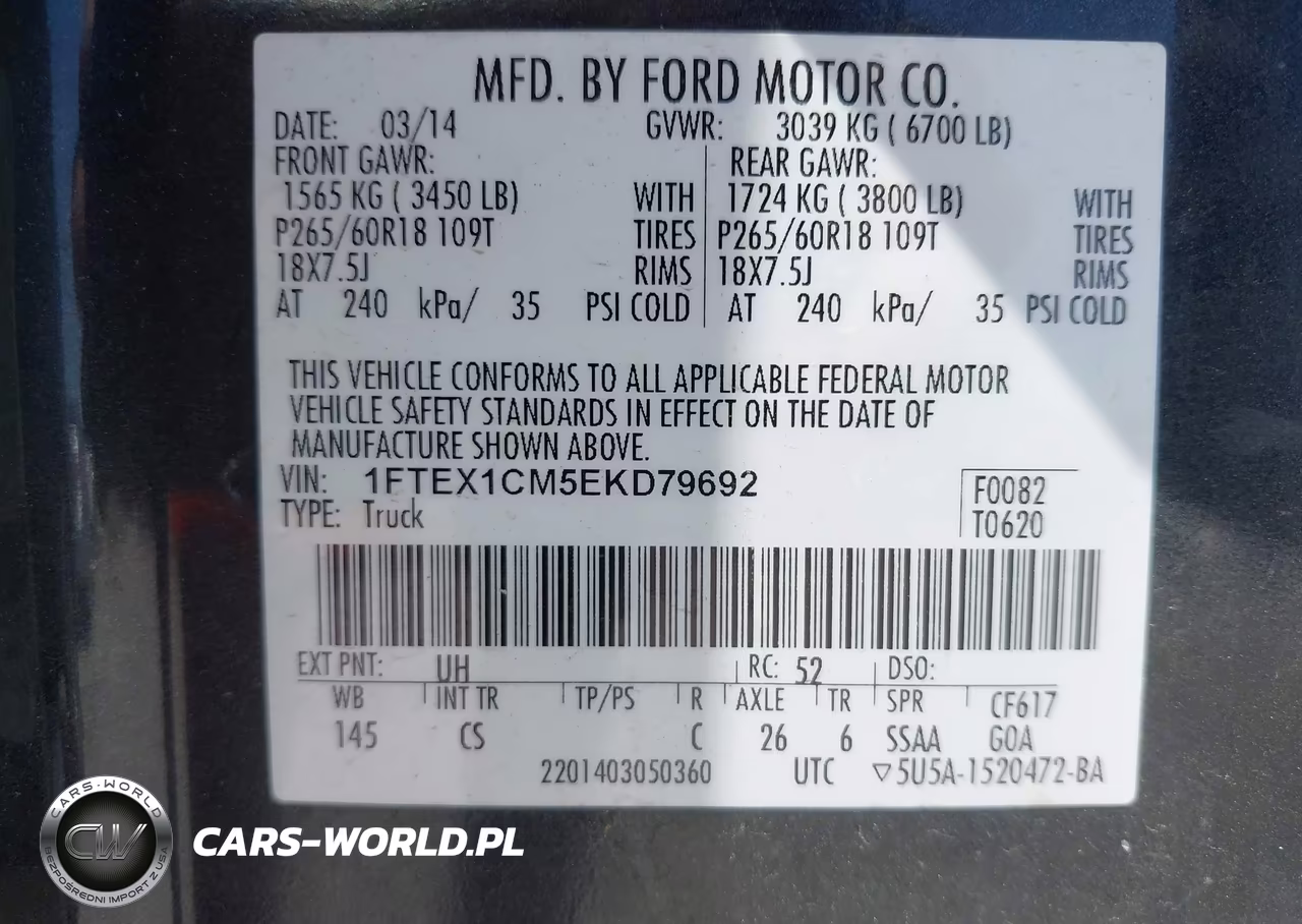 2014 Ford F-150 Stx VIN:1FTEX1CM5EKD79692 - 9
