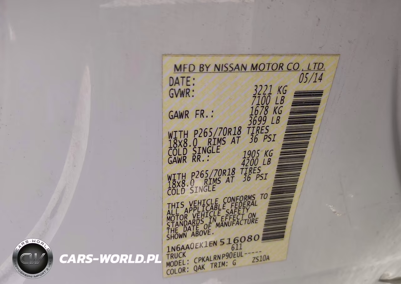 2014 Nissan Titan S VIN:1N6AA0EK1EN516080 - 9