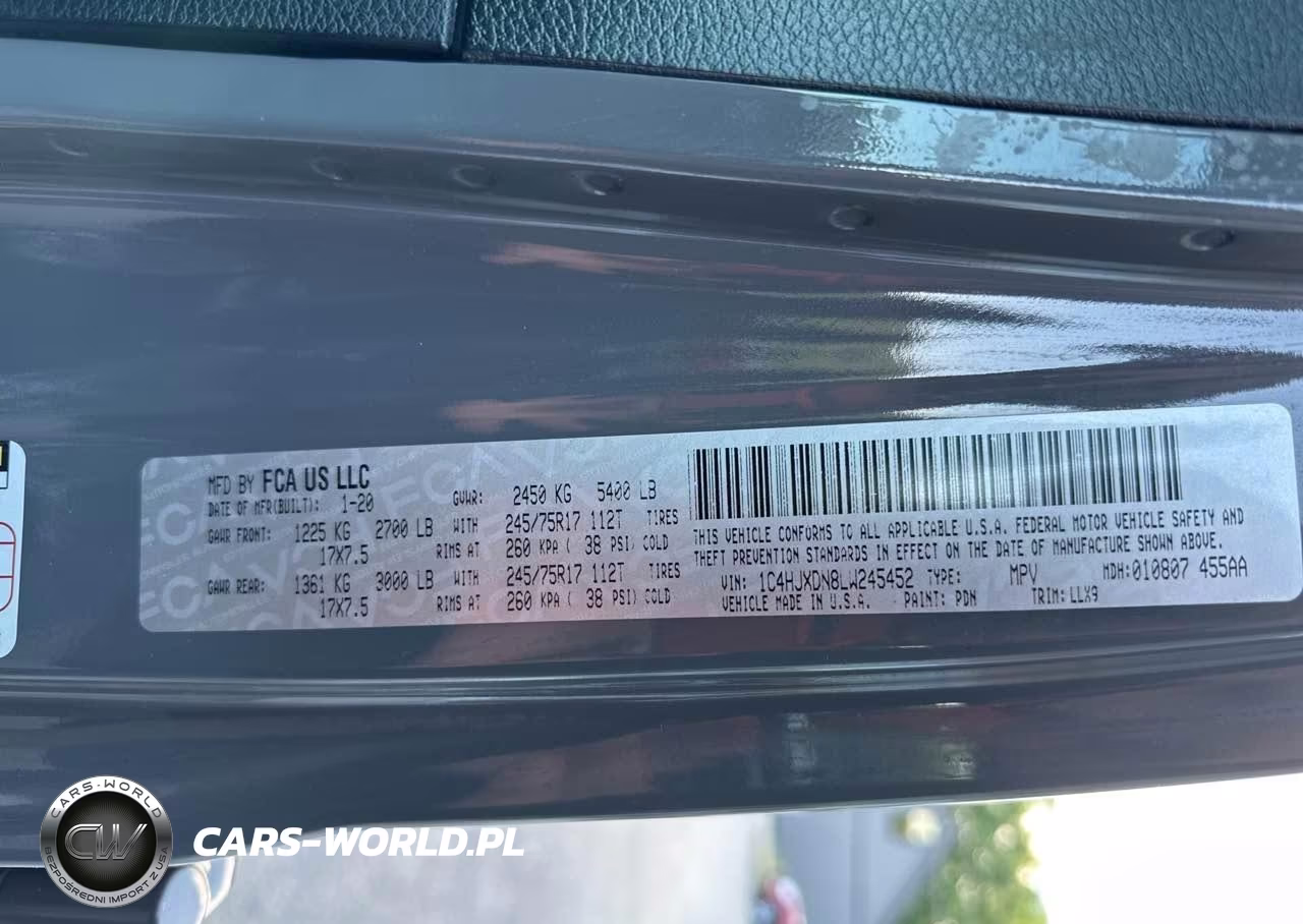 2020 Jeep Wrangler Unlimited Sport VIN:1C4HJXDN8LW245452 - 9
