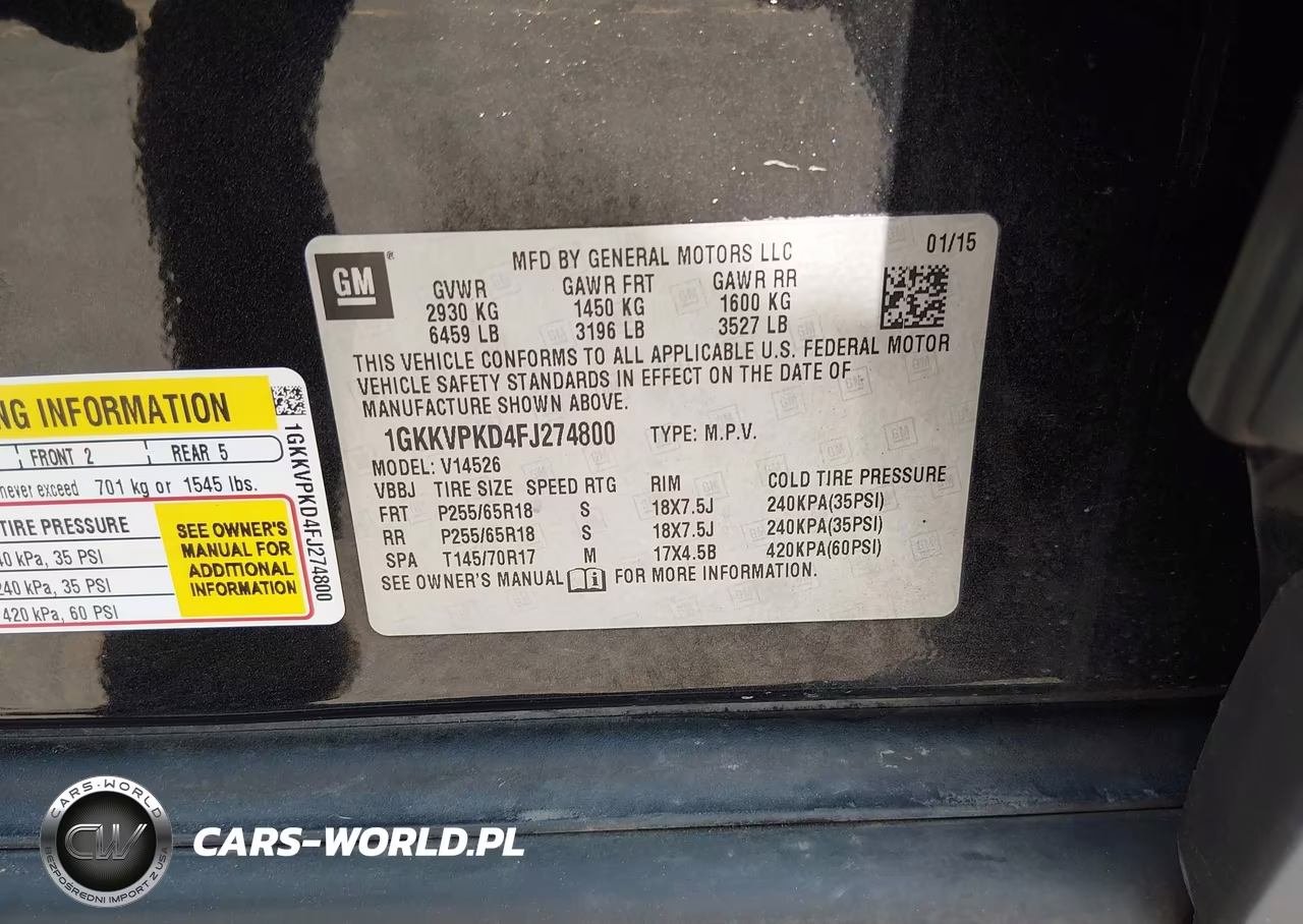 2015 GMC Acadia Sle-2 VIN:1GKKVPKD4FJ274800 - 9