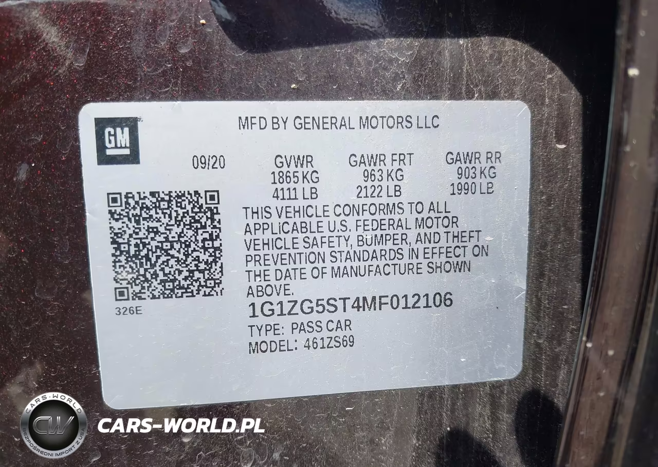 2021 Chevrolet Malibu Fwd Rs VIN:1G1ZG5ST4MF012106 - 9