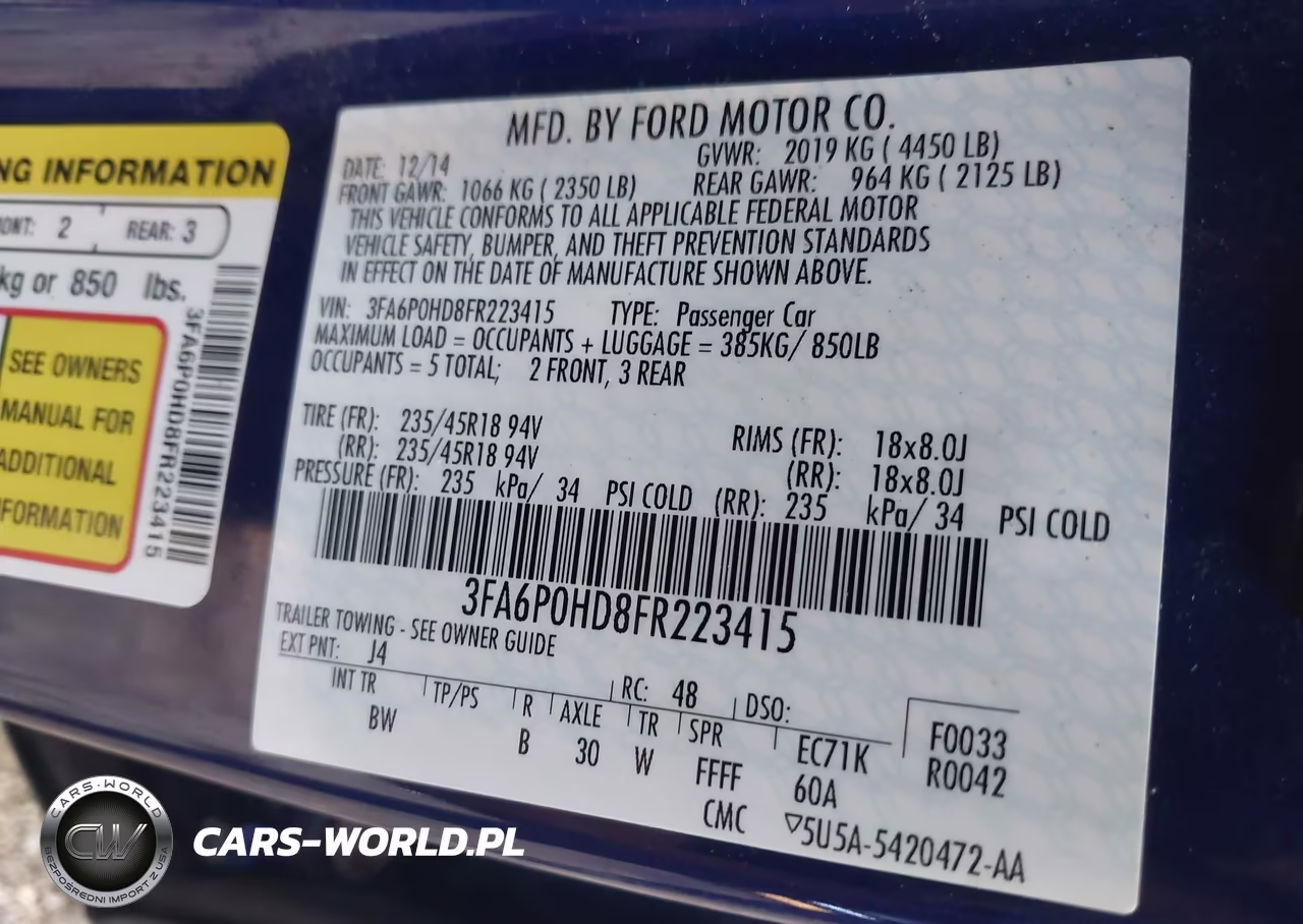 2015 Ford Fusion Se VIN:3FA6P0HD8FR223415 - 9
