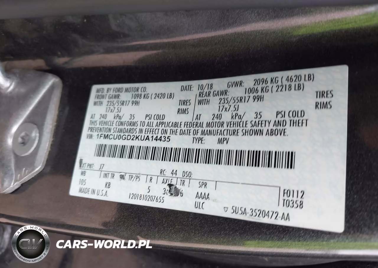 2019 Ford Escape Se VIN:1FMCU0GD2KUA14435 - 9