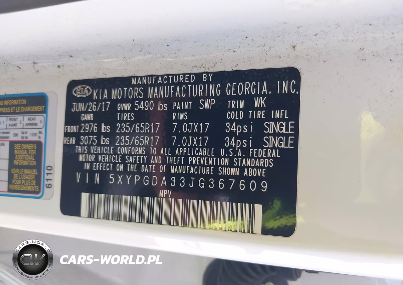 2018 Kia Sorento 2.4L Lx VIN:5XYPGDA33JG367609 - 9