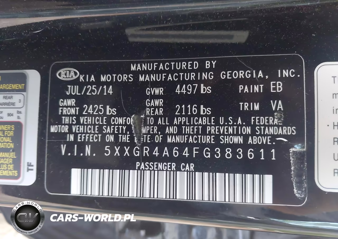 2015 Kia Optima Sxl Turbo VIN:5XXGR4A64FG383611 - 9