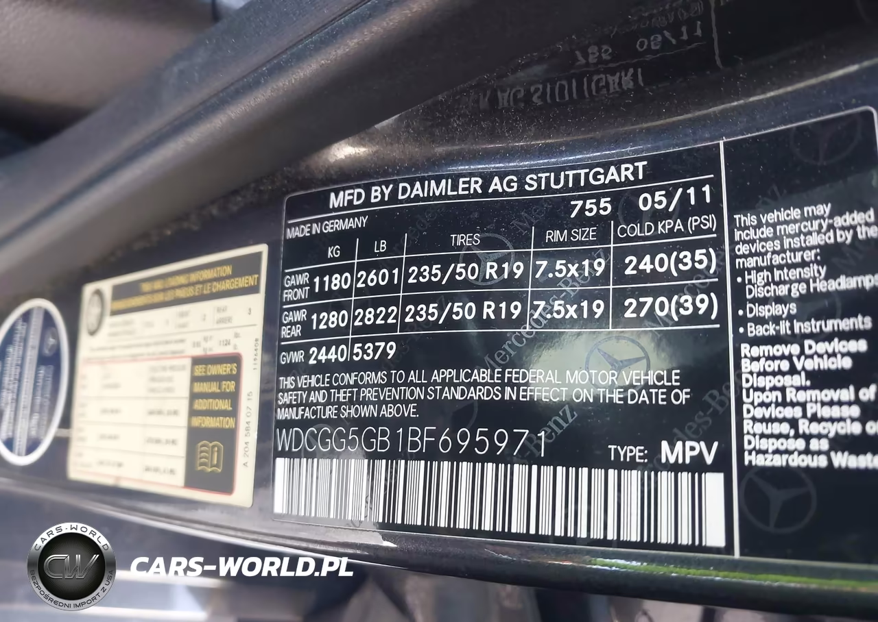 2011 Mercedes-Benz Glk 350 VIN:WDCGG5GB1BF695971 - 9