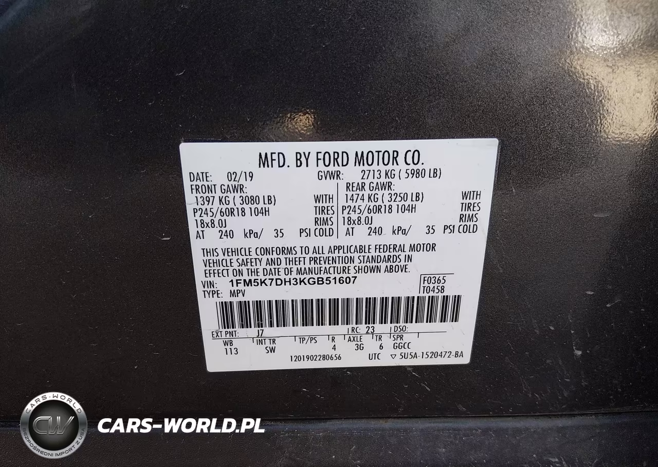 2019 Ford Explorer Xlt VIN:1FM5K7DH3KGB51607 - 9