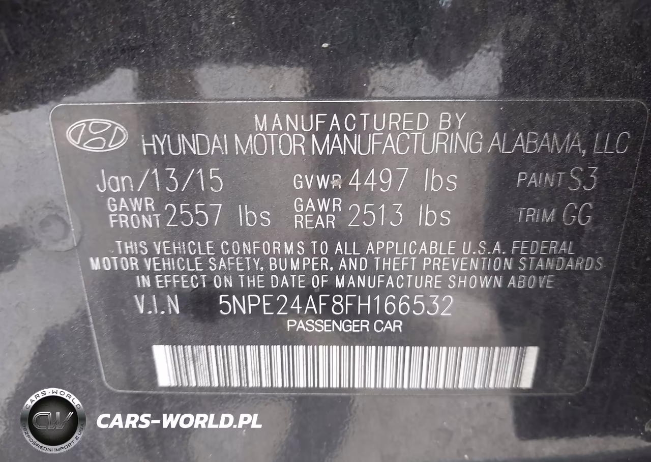 2015 Hyundai Sonata Se VIN:5NPE24AF8FH166532 - 9