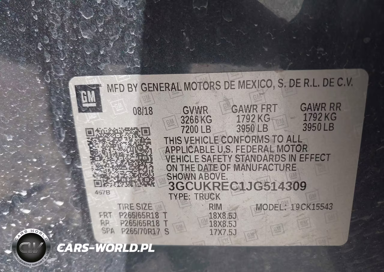 2018 Chevrolet Silverado 1500 2Lt VIN:3GCUKREC1JG514309 - 9