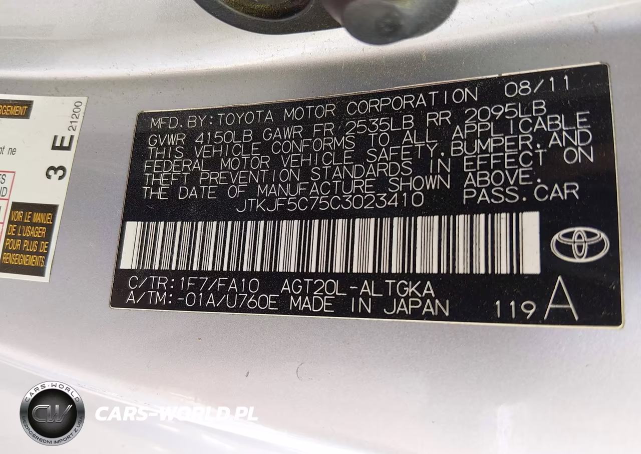 2012 Scion Tc VIN:JTKJF5C75C3023410 - 9