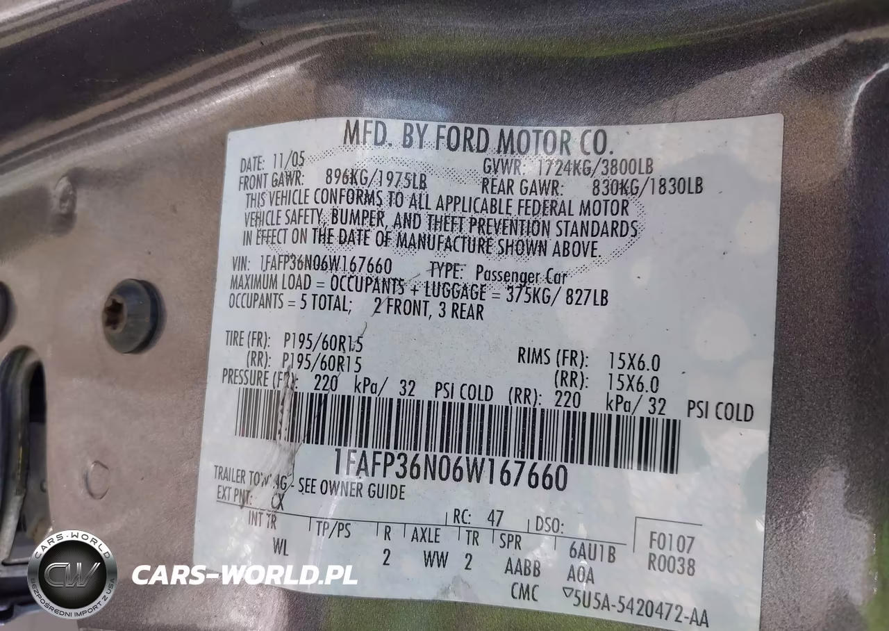 2006 Ford Focus Zxw VIN:1FAFP36N06W167660 - 9