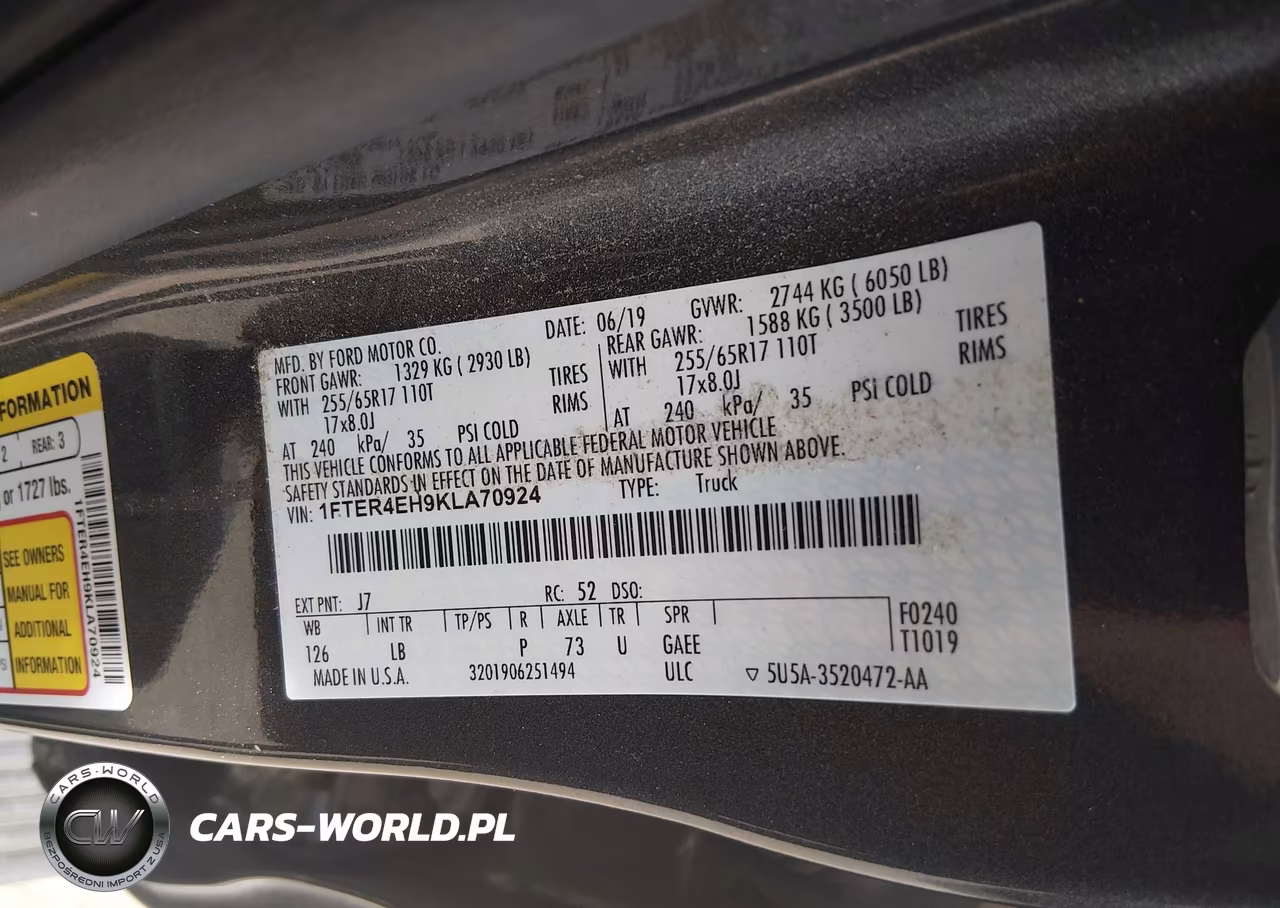 2019 Ford Ranger Xlt VIN:1FTER4EH9KLA70924 - 9