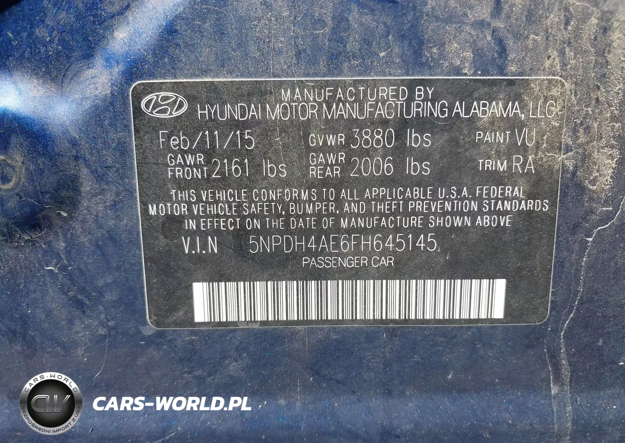 2015 Hyundai Elantra Se VIN:5NPDH4AE6FH645145 - 9