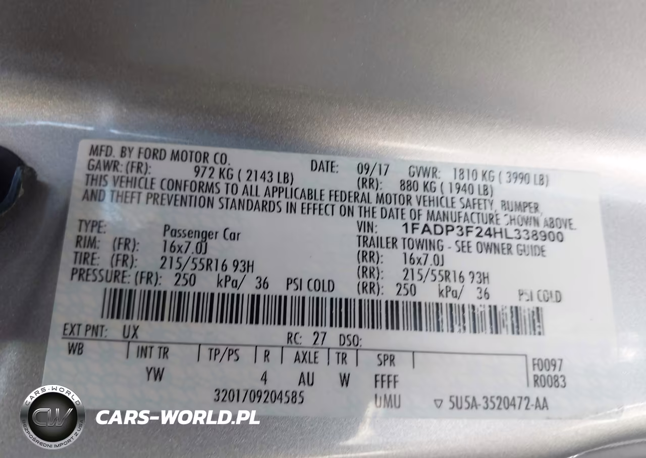 2017 Ford Focus Se VIN:1FADP3F24HL338900 - 9