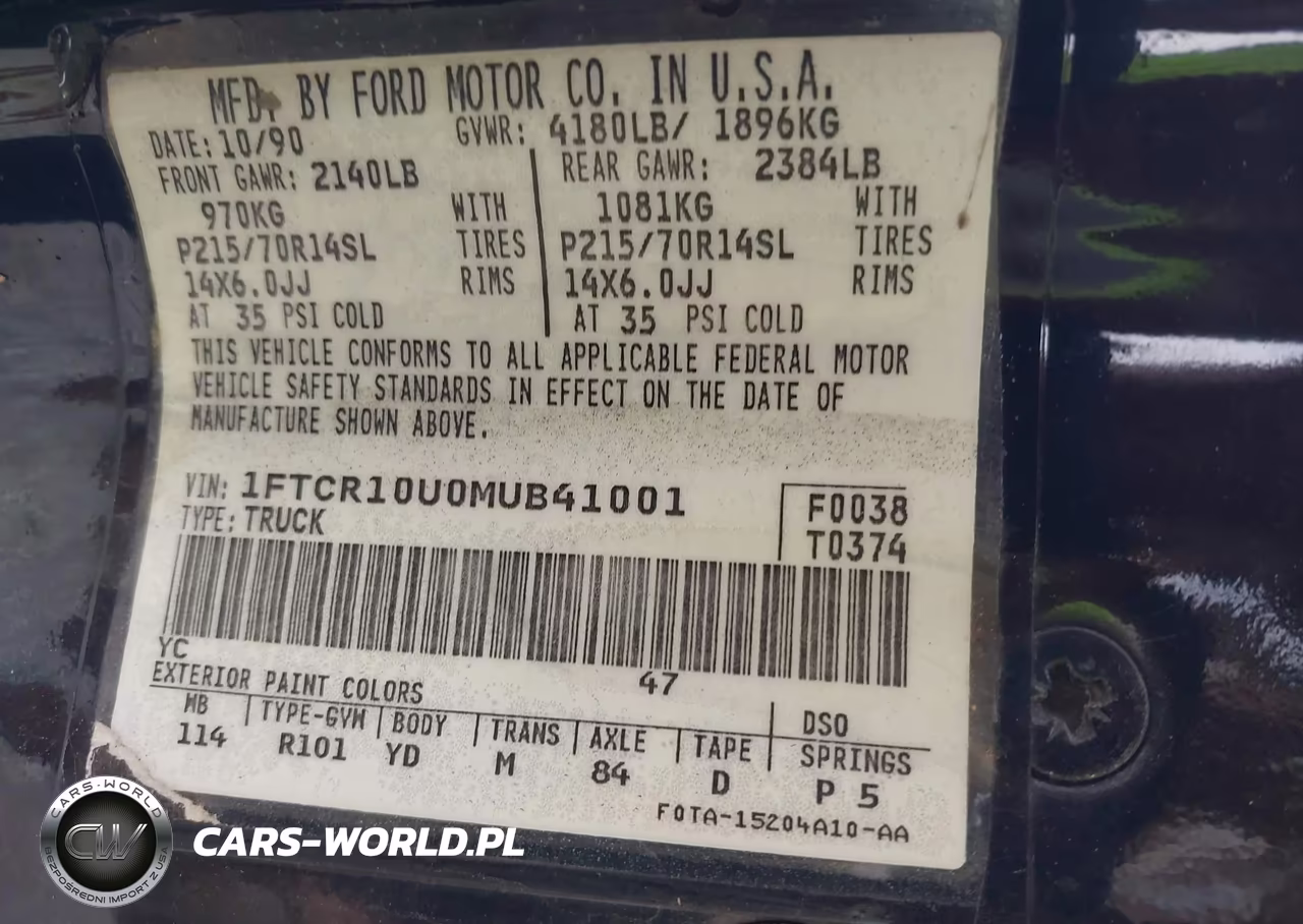 1991 Ford Ranger VIN:1FTCR10U0MUB41001 - 9